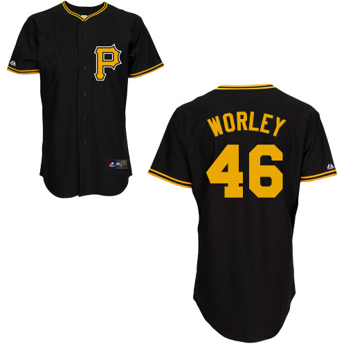 Vance Worley #46 Youth Baseball Jersey-Pittsburgh Pirates Authentic Alternate Black Cool Base MLB Jersey